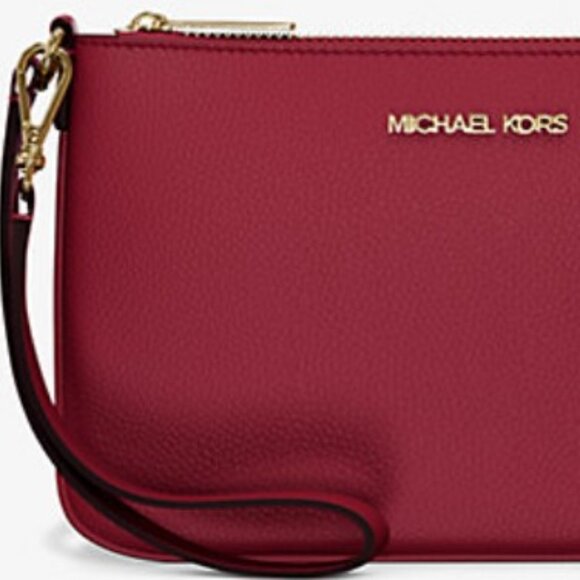 Michael Kors Jet Set Small Pebbled Leather Convertible Wristlet - Picture 1 of 3